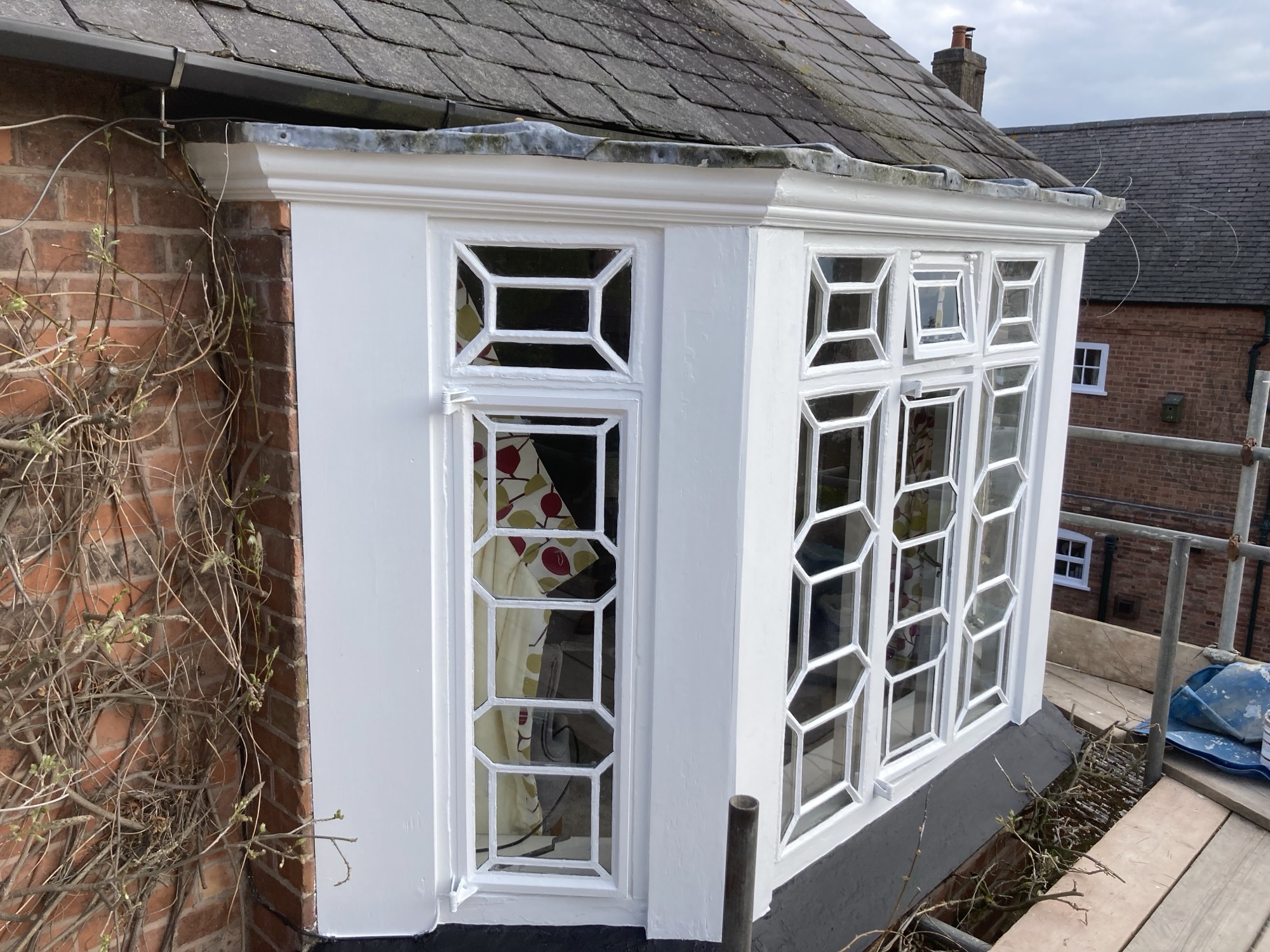 Restored sash window on a period property in Leicestershire