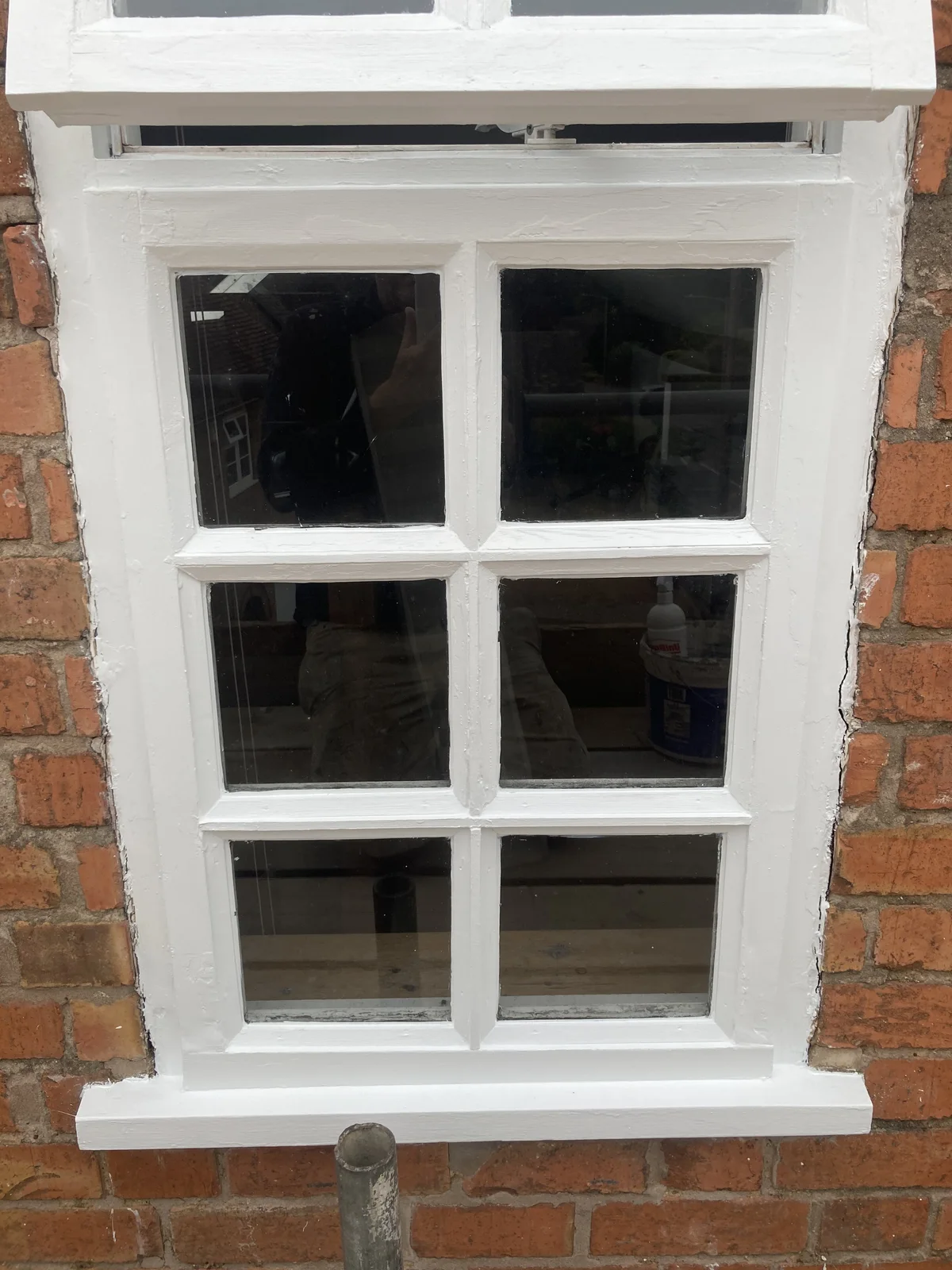 The same sash window repaired and repainted after restoration