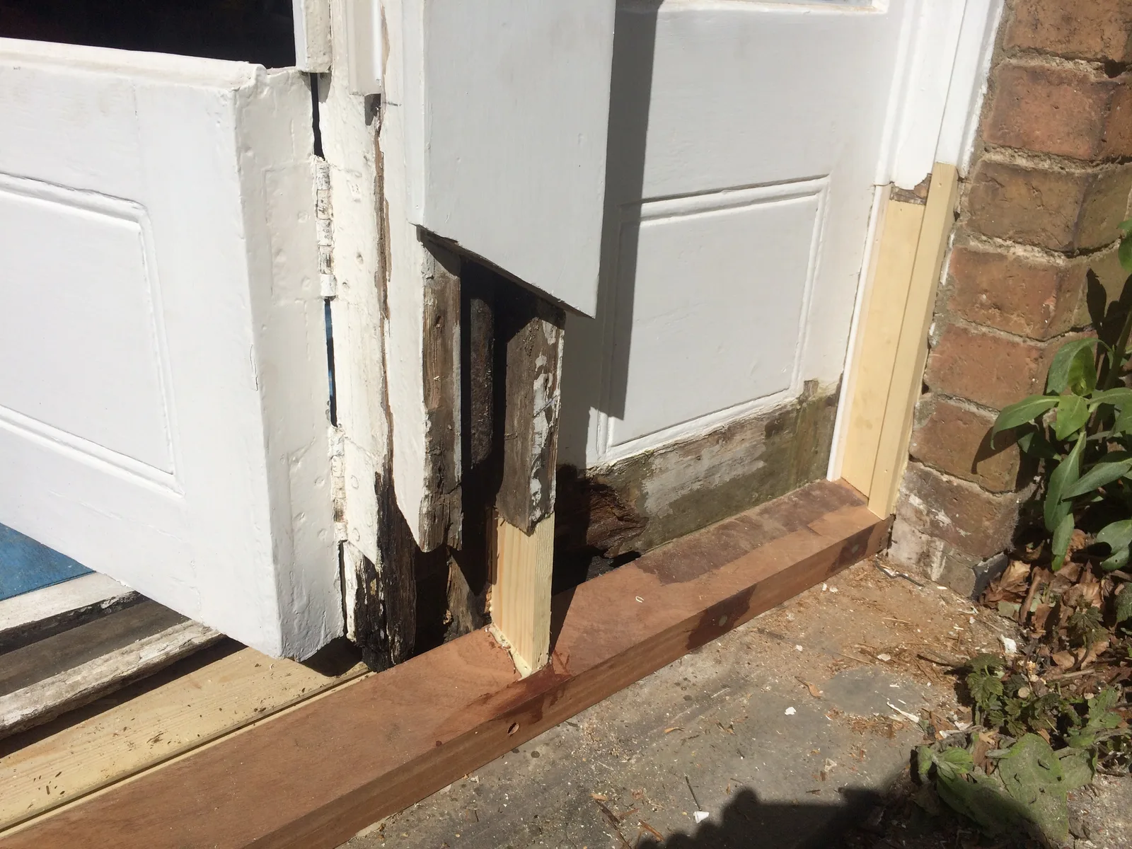 Damaged joinery on the former Rectory before restoration