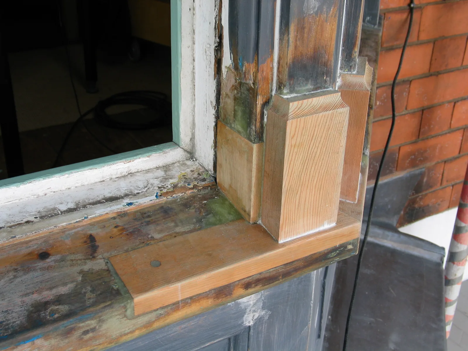 Restored Victorian joinery after undercoating