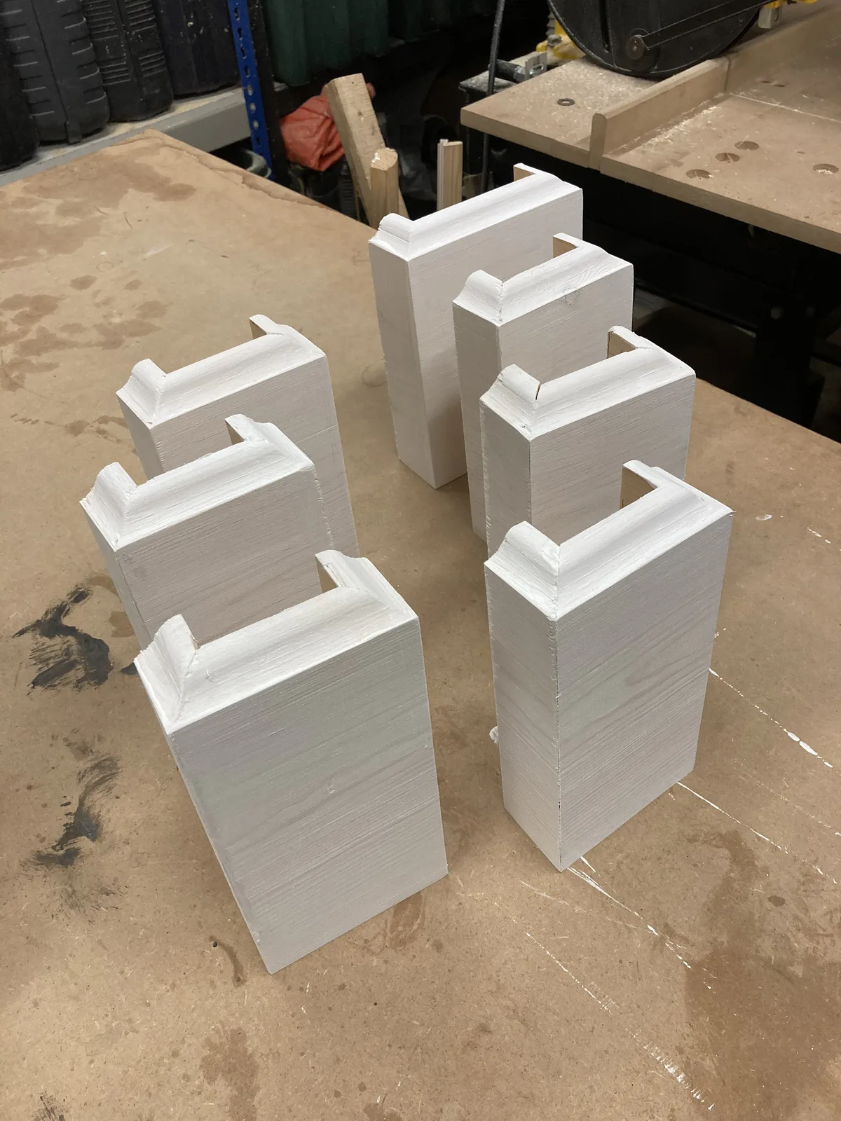 Workshop-made timber repair pieces for the Victorian bay